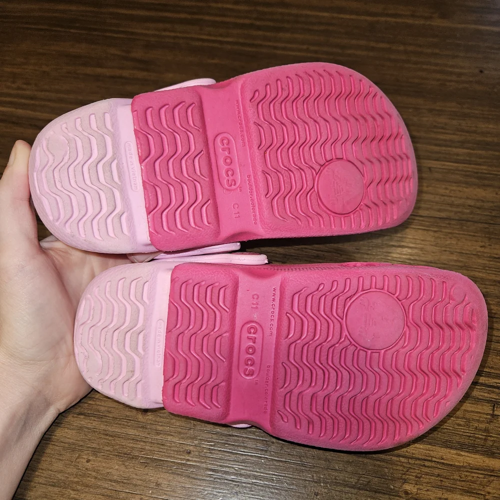 CROCS Kids 2 shade Pink Clogs Size C11